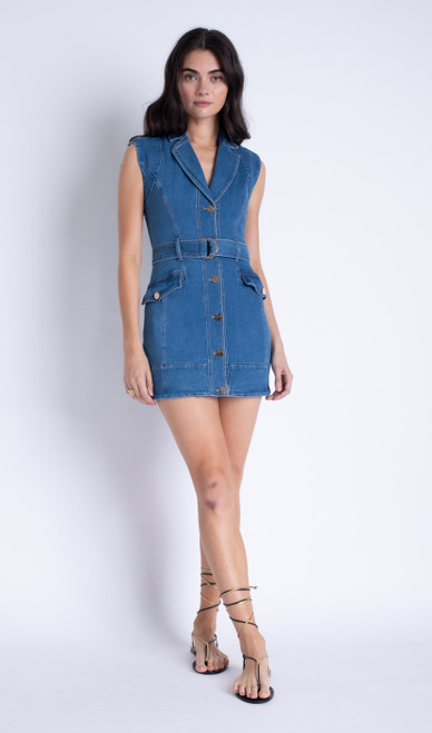 Selena Denim Mini Dress - Ocean Blue